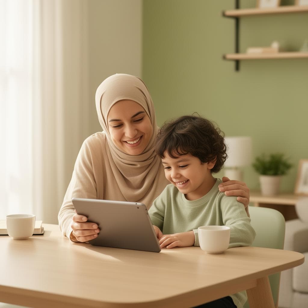 Parent and child learning together
